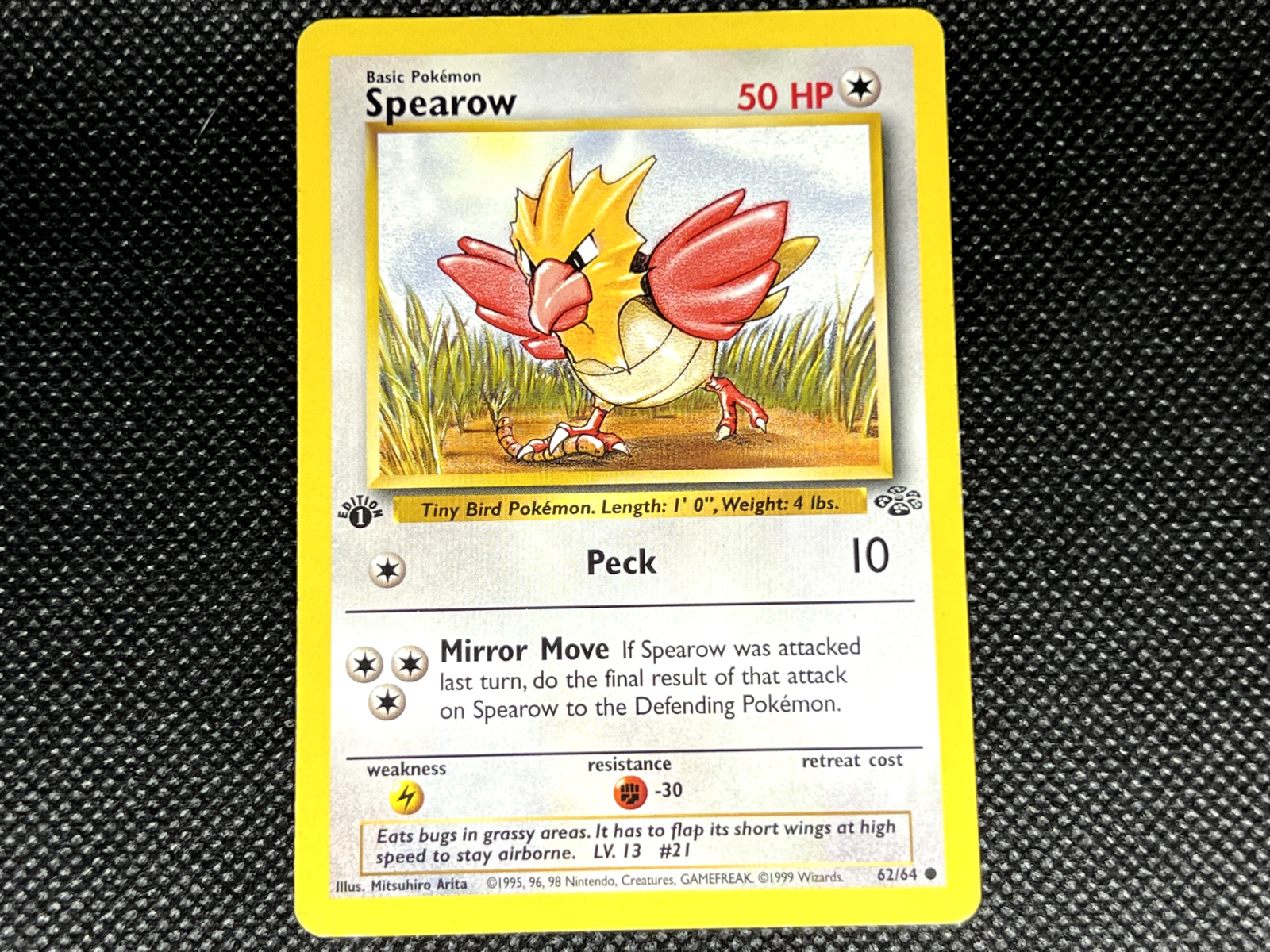 Pokemon TCG - [1st Edition] Spearow - Jungle Set - MP / LP- Condition