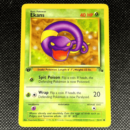 Pokemon TCG - [1st Edition] Ekans- Fossil Set - LP Condition
