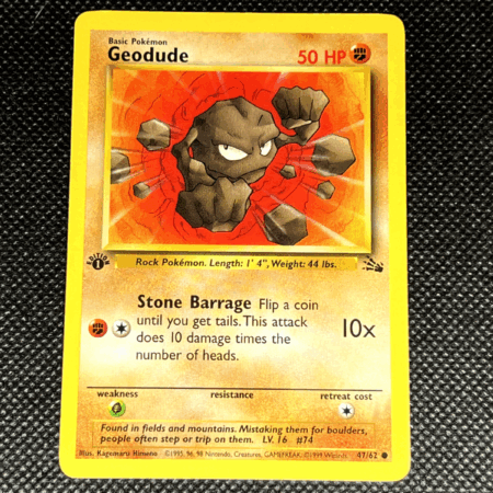Pokemon TCG - [1st Edition] Geodude- Fossil Set - LP Condition