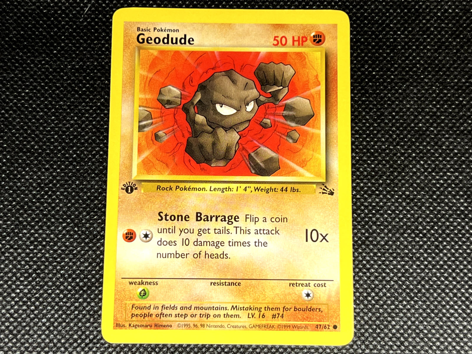 Pokemon TCG - [1st Edition] Geodude- Fossil Set - LP Condition