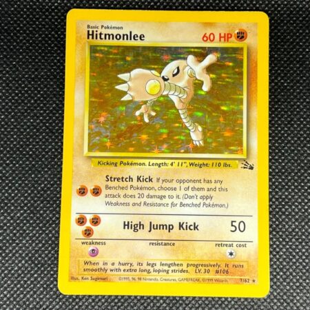 Pokemon TCG - Hitmonlee - Fossil Set - MP Condition