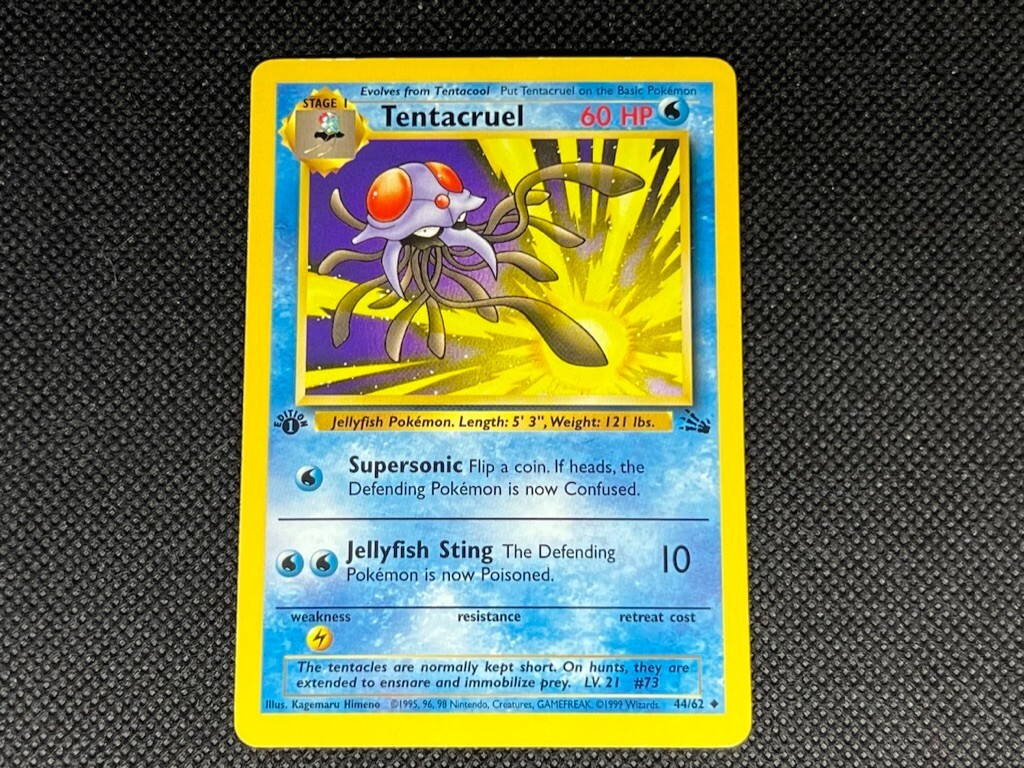 [1st Edition] Tentacruel #44 - Pokemon Fossil Set - Light Play +
