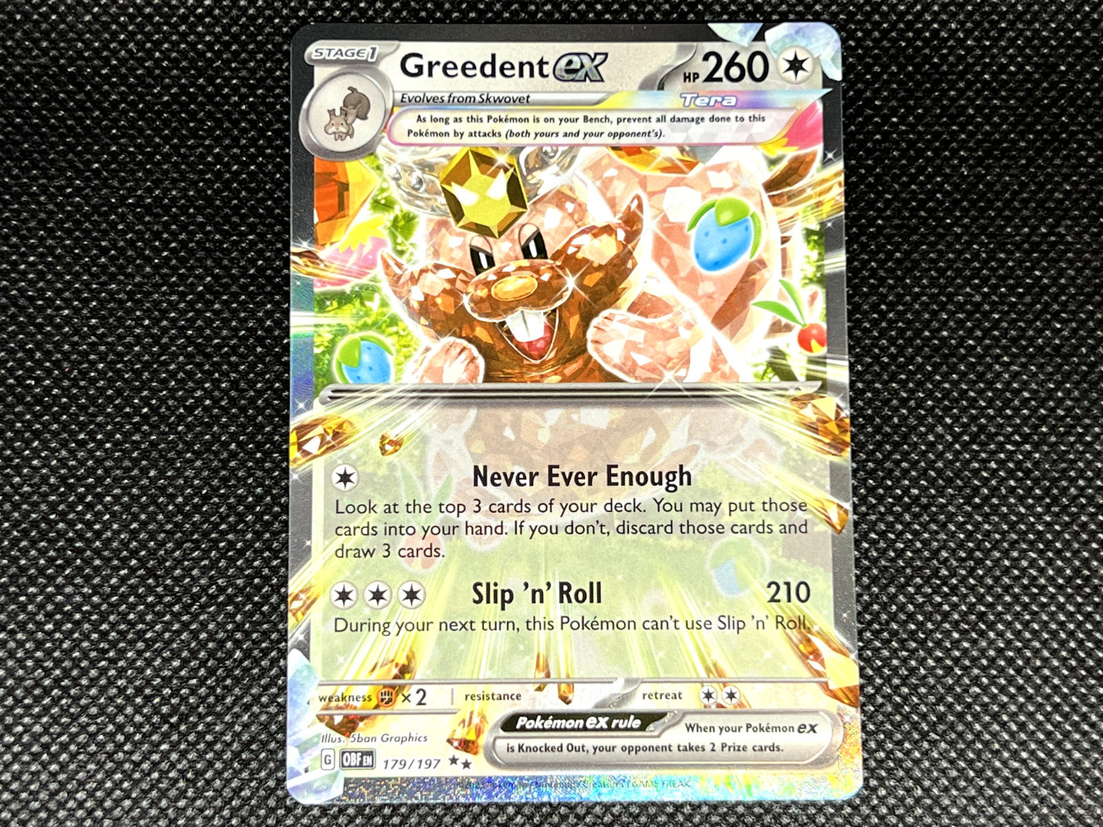 Pokemon TCG - Greedent EX #179 - Obsidian Flames - Near Mint